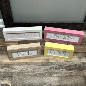 Rae Dunn 4 Wooden Easter Signs